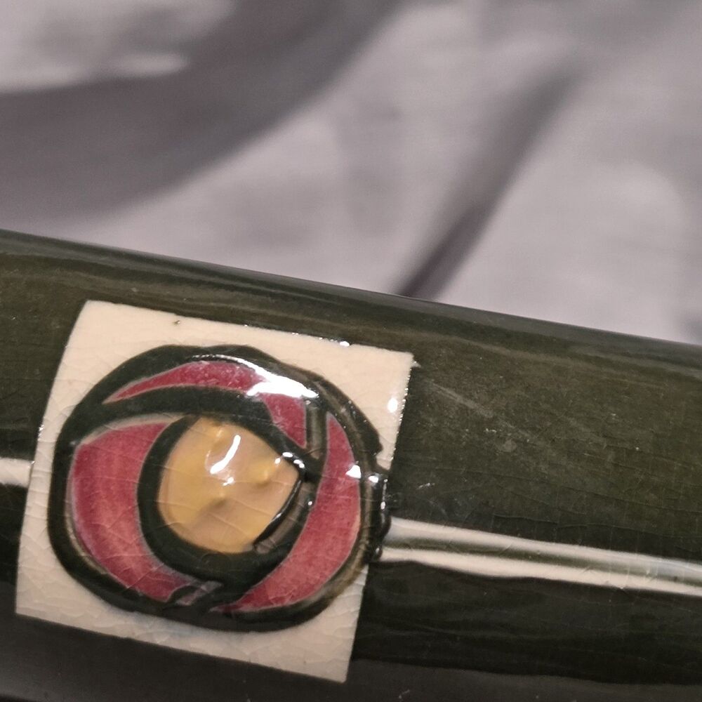 Weller Pottery Green Rosemont Large Shallow Tri-Foot Flower Bowl Plant Dish - Picture 4 of 13